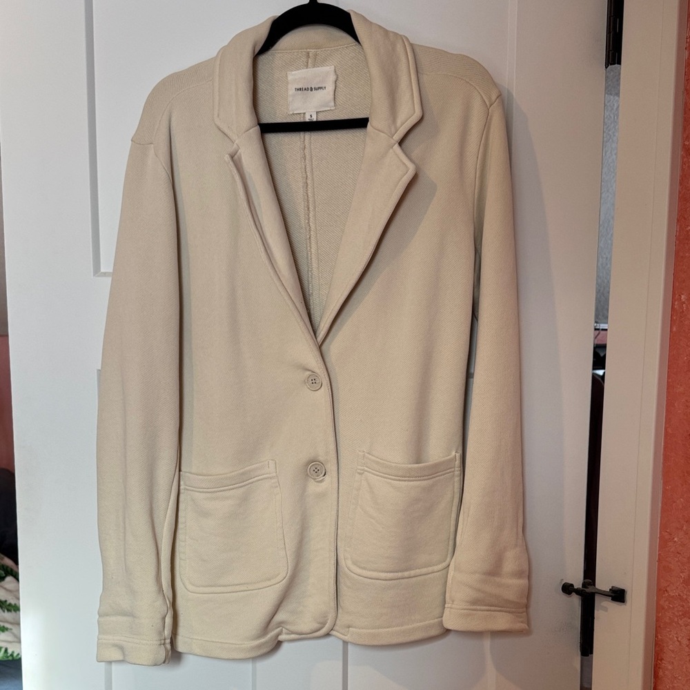Thread & Supply Cream Blazer with Pockets